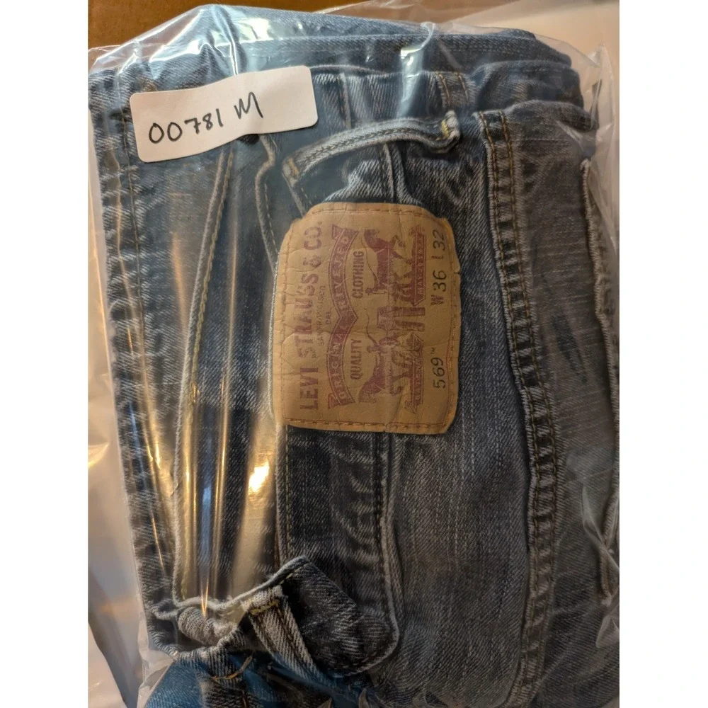 Levis 569 Jeans Mens 36x32 Medium Wash Straight Leg Relaxed Fit Skater Y2K